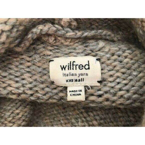 WILFRED Aritzia Sweater Size XXS Tan Gray Ombre Soft Alpaca Wool Blend - Picture 6 of 7